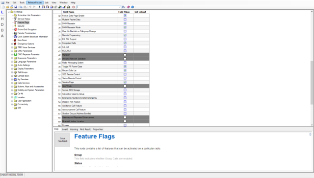 Feature_Flags (opciones) en radios Motorola TETRA